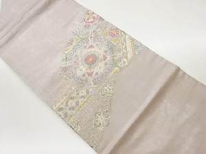 華文に花唐草模様織出し名古屋帯